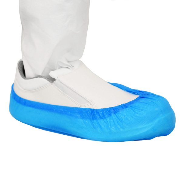 Polyethylene disposable shoe covers. Disposable overshoes