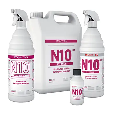 INSPEC N10. cleanroom detergent,. Sterile cleaning solution