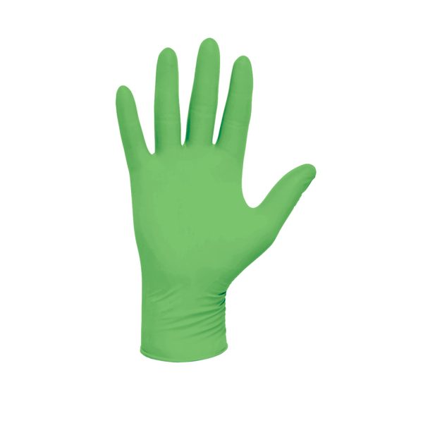 Green nitrile gloves