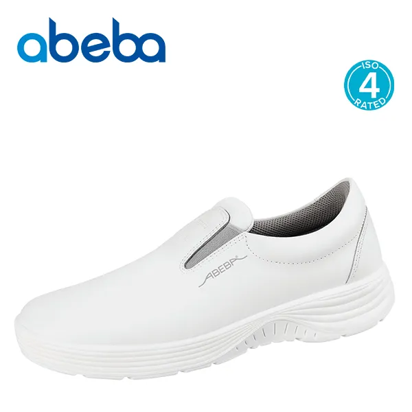 ABEBA X-Light Smooth White Leather Slip-on Loafer